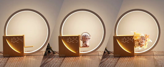 Blonbar Bedside Lamp, Touch Table Lamp with Natural Sounds, Desk Lamp with Alarm Clock, Touch Control 3 Levels Brightness