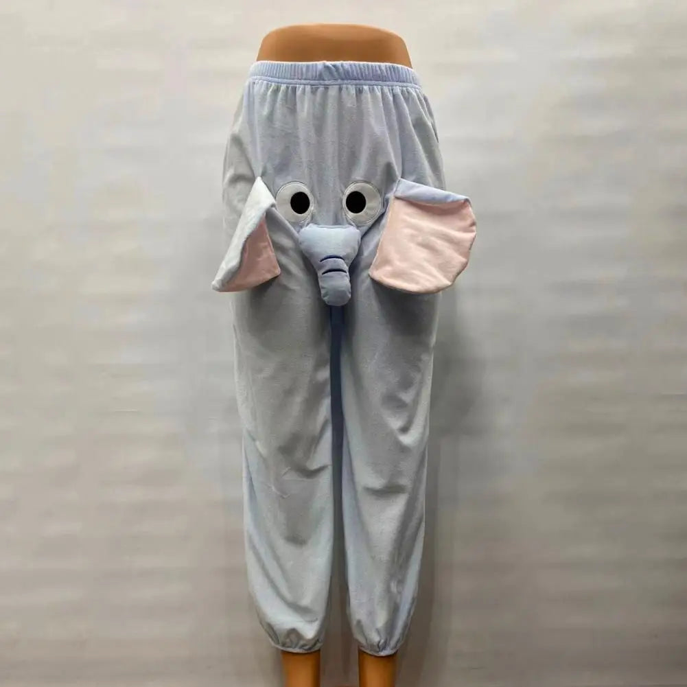 3D Ears Trunk Cartoon Lovely Elephant Loose Casual Plush Sleepwear