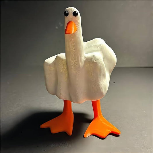 Middle Finger Duck Decorative Figurine Funny Tabletop Duck Ornament Resin Craft for Home Garden Desk Decoration
