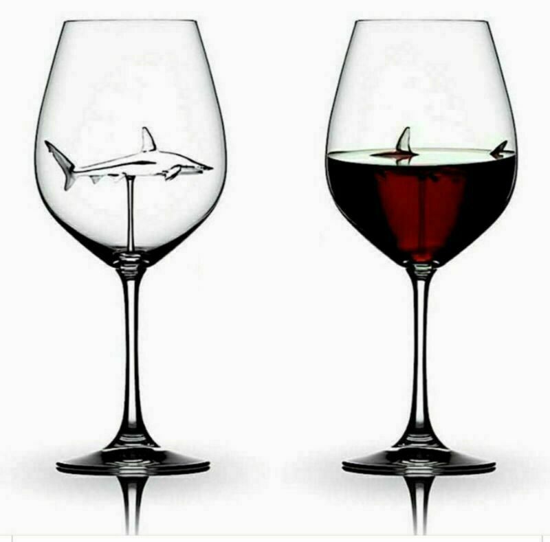 Shark Red Wine Glass