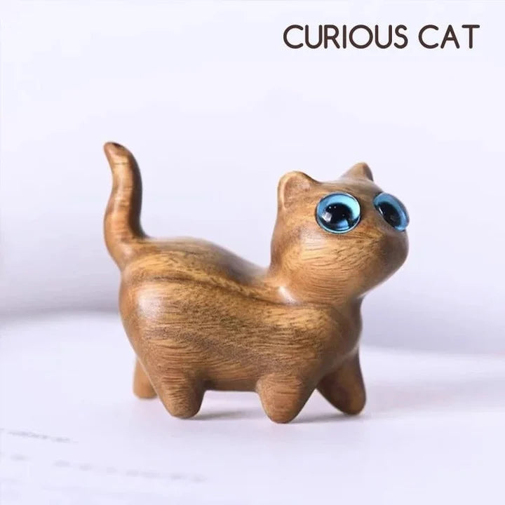 Sandalwood Hand-Carved Wood Cat at $12.47 from OddityGate
