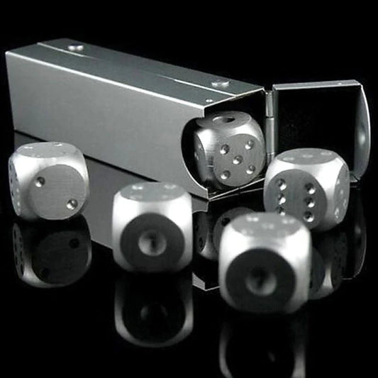 5pcs Aluminum Alloy Metal Dices at $14.97 from OddityGate