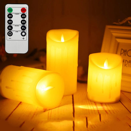 Flickering Flameless Pillar LED Candle with Remote at $32.47 from OddityGate