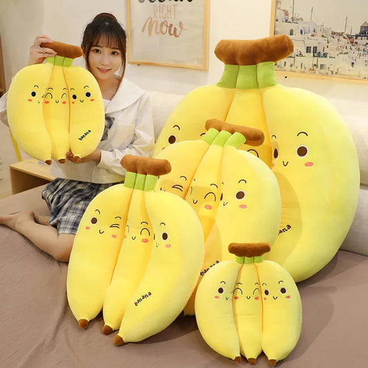 Cartoon Banana Plush Pillow Kawaii Sofa Cushion Baby Toy Cute Plush Doll Children Fruit Toys 