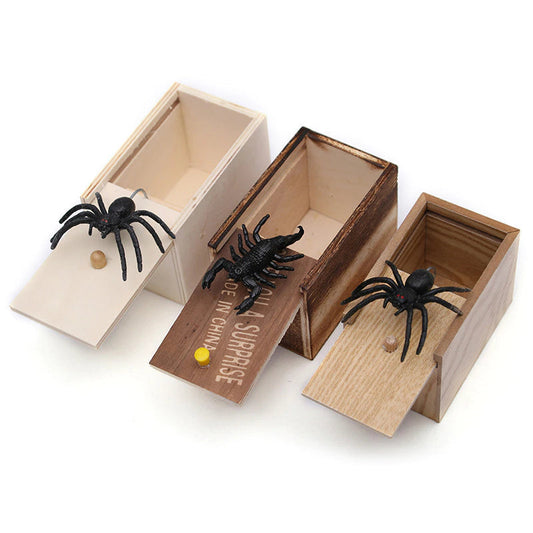 Spider Funny Scare Box Wooden at $14.97 from OddityGate