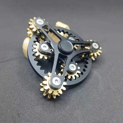  Gear Hand Spinner All Copper Fidget Spinner Nine Teeth Linkage Edc Metal Alloy Spinner Focus Toys Stress Relief