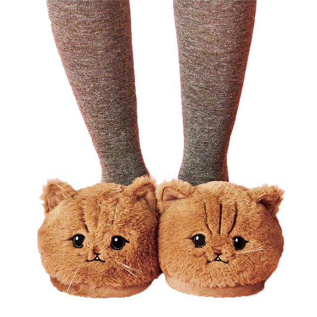 Unisex New Cotton Slippers Cute Cat face Fluffy Fur Slippers at $29.99 from OddityGate