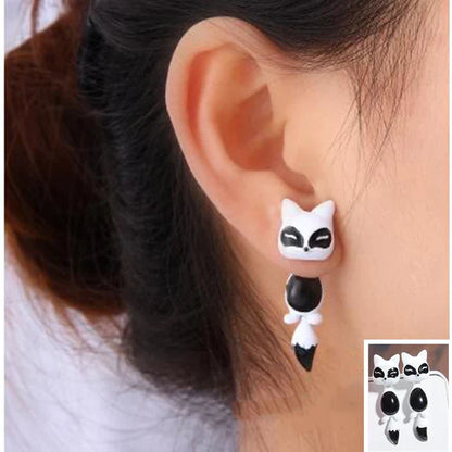 New Fashion Handmade Cartoon 3D Polymer Clay Animal Earrings Women Cute Cat Stud Earring Ear Stud Jewelry Girls
