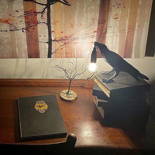Crow Wall & Raven Table Lamps with Brightness Adjustable Edison Bulb at $42.95 from OddityGate