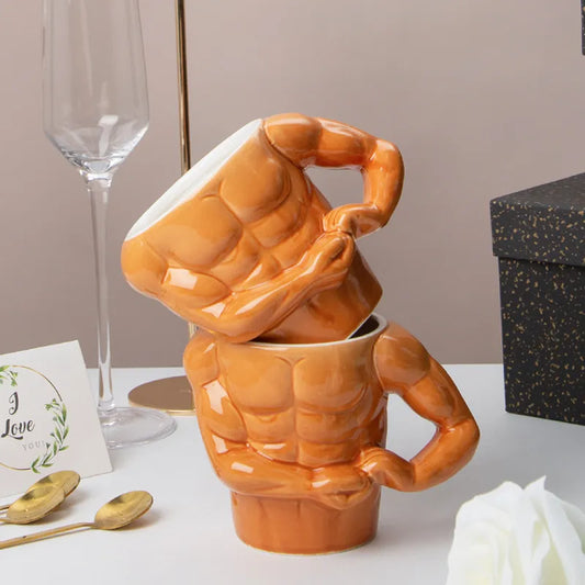 Creative Muscle Man Mug Ceramic Coffee Cup Ceramic Mug Creative Personality Water Cup