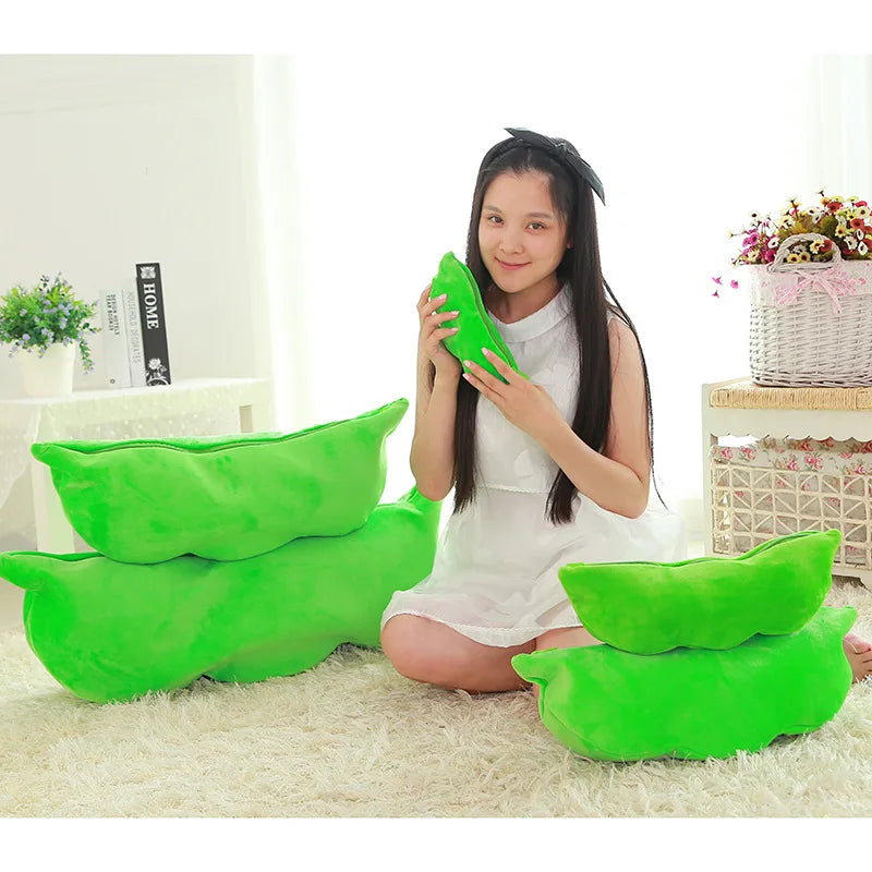 3 Peas In A Pod Plush Toy Soft Cute Stuffed Pea Pod Doll For Children Home Decor Throw Pillow Kids