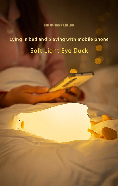 Duck Nightlights Led Night Light Duckling Rechargeable Lamp USB Cartoon Silicone Birthday Gift Children Kid Bedroom Decoration