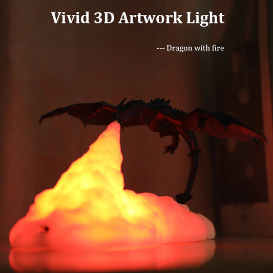 3D Printed Dragon Night Light LED Night Lamp at $39.80 from OddityGate