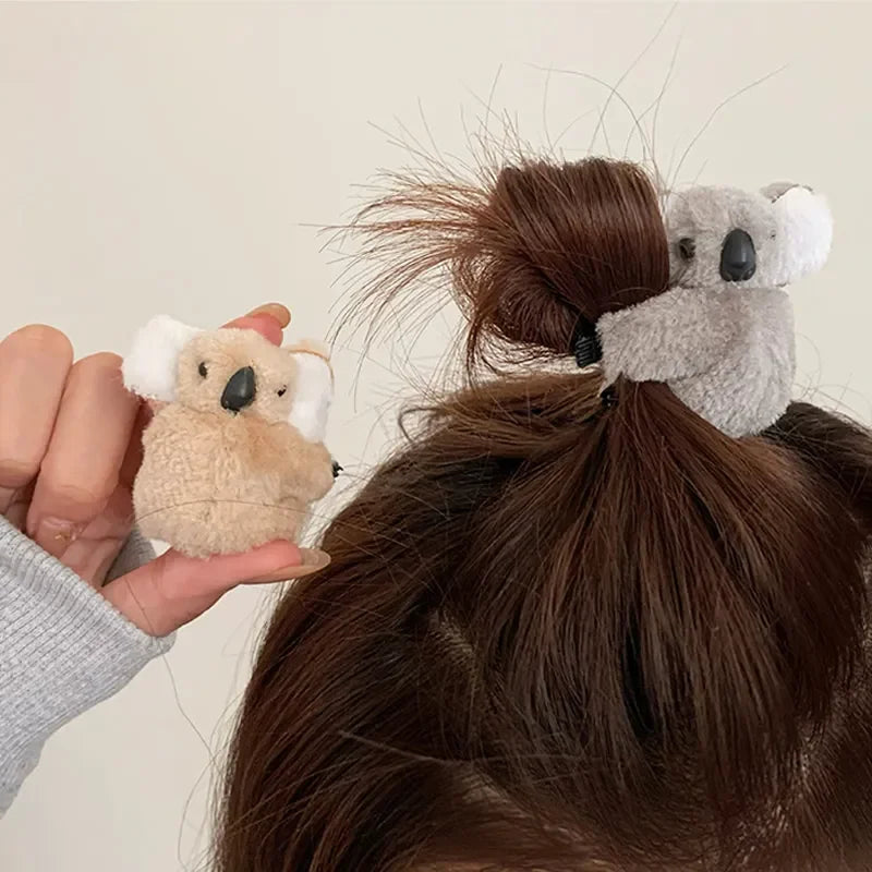Plush Koala Bear Hair Decoration Hair Clips Hairpins Animal Hair Claw Clip for Girls Headwear Koala Barrettes Accessories
