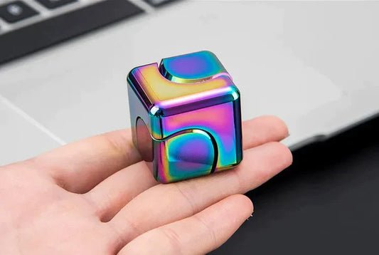 Metal Cube Fingertip Spinner Decompression Spinning Tops