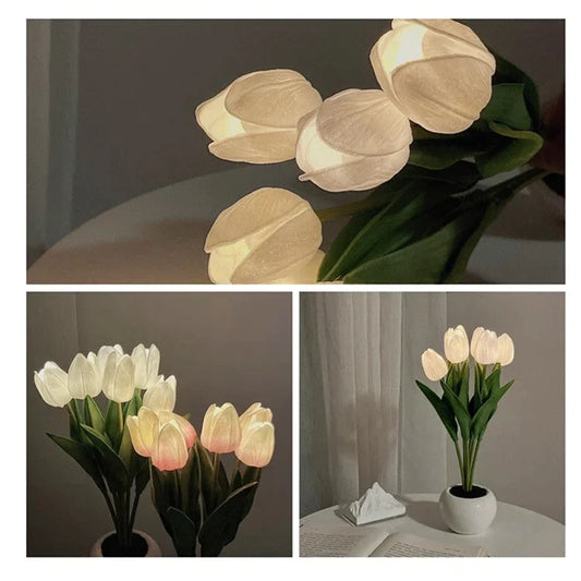 LED Tulip Night Light Simulation Flower Table Lamp Home Decoration Atmosphere Lamp Romantic at $48.99